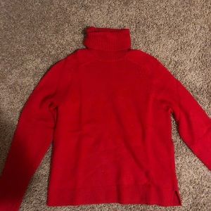 JCREW RED TURTLE NECK SWEATER